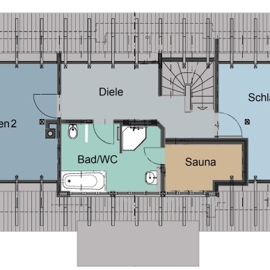 Ferienhaus »Haus anno 1750« - Grundriss Dachgeschoss