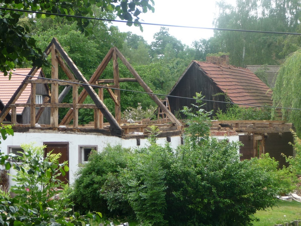 Anblick des zurückgebauten Daches