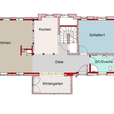Ferienhaus »Haus anno 1750« - Grundriss Erdgeschoss