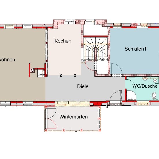 Ferienhaus »Haus anno 1750« - Grundriss Erdgeschoss