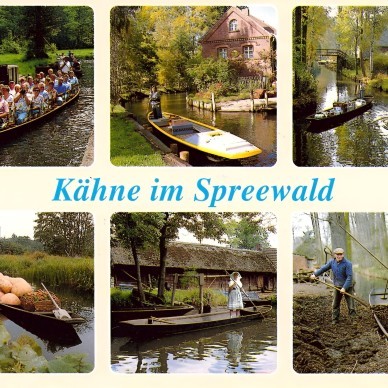 Postkarte 1993 Kahne im Spreewald